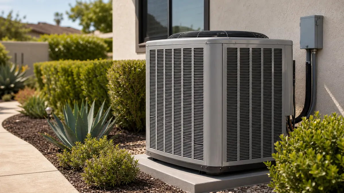 Trane XV20i variable-speed condenser running on low stage in Santa Clarita, CA