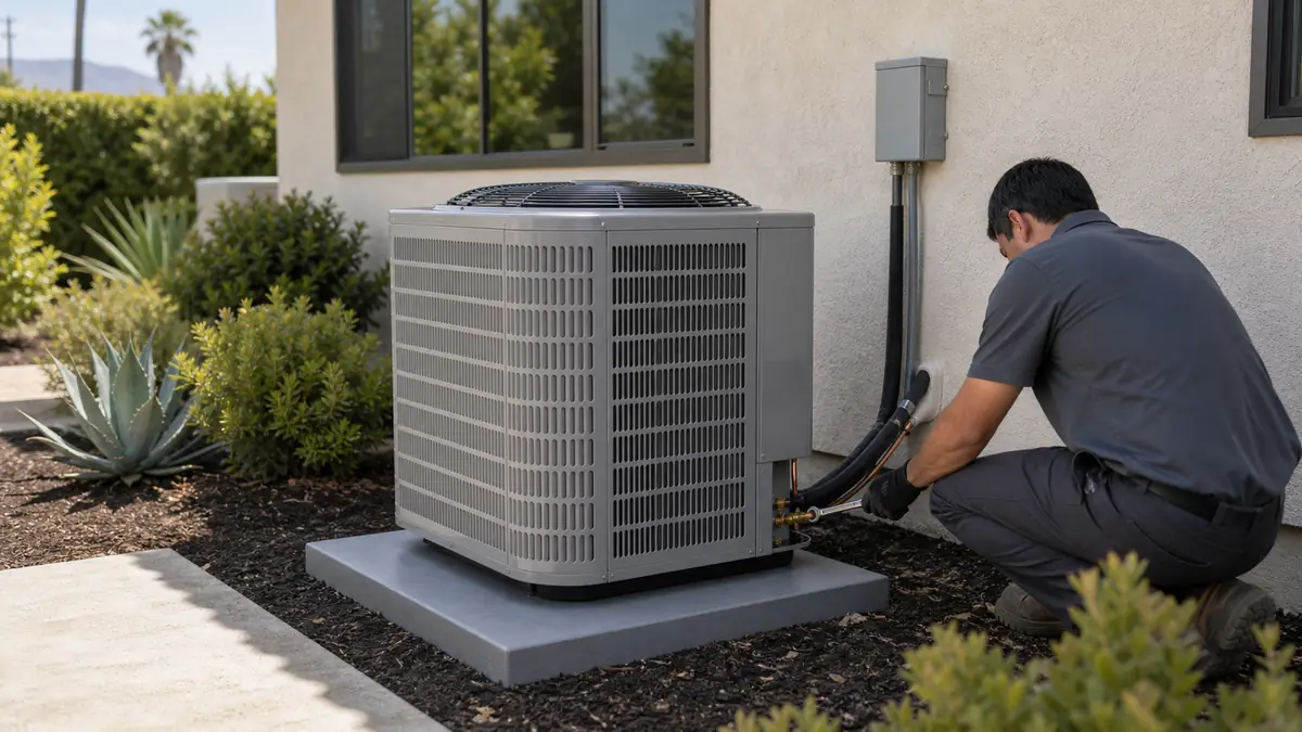 Trane condenser and evaporator coil ready for installation in Santa Clarita, CA